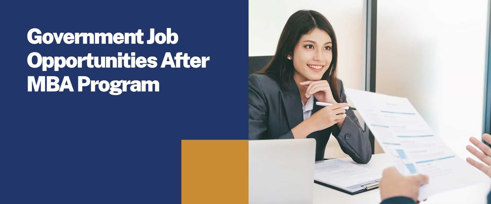 Government Job Opportunities After MBA Program